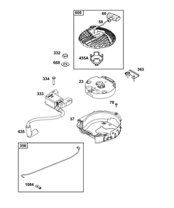 Flywheel, Ignition, And Starter Group Diagram and Parts List for 020000 - 09Z999 Briggs and Stratton Engine